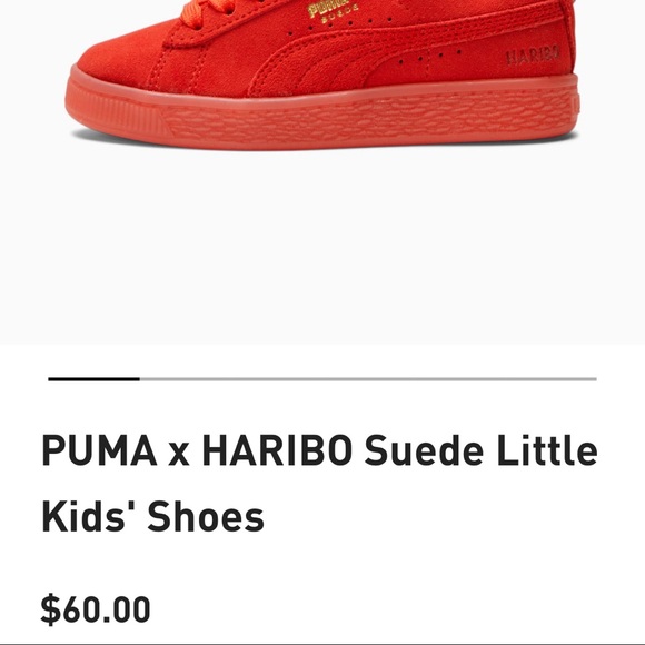 โ๏ธ๐๐PUMA HARIBO SUEDE SHOES W/ GLITTER GOLD TOE - Picture 4 of 6